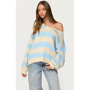 Edikted Women's Tracie Striped Oversized Sweater