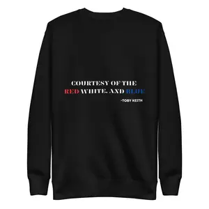 COURTESY OF THE RED WHITE AND BLUE SWEATSHIRT