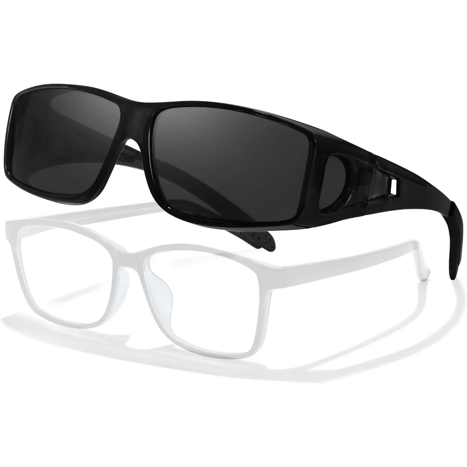 A01 Black Frame Polarized Grey Lens Wrap Around 