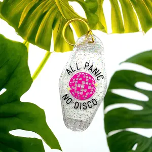 Vintage Motel Keychain Vintage Hotel Keytag Glittery Cute Retro Keychain Gift for Girlfriends