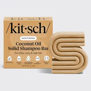 Coconut Oil Deep-Moisturizing Solid Shampoo Bar, Deep Moisturizing Curly Hair Shampoo, Safe for Color Treated Hair, Paraben Free, for Dry Hair, 3.2oz
