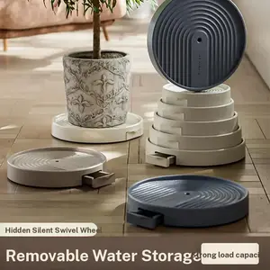 Flowerpot Moving Tray, Gardening Universal Wheel Base, Water-Catching Tray, Thickened Plastic Flower Stand Base, Round Tray