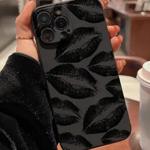 Luxury Lip Print Tpu Anti-Drop Shockproof Full Cover Protective Case for iPhone Models, Perfect Gift for Women & Teen Girls, Birthday & Christmas