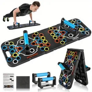Tabla de flexiones todo en uno para hombres y mujeres, 56 ángulos ajustables para entrenamientos de cuerpo completo, equipo de gimnasio plegable para el hogar