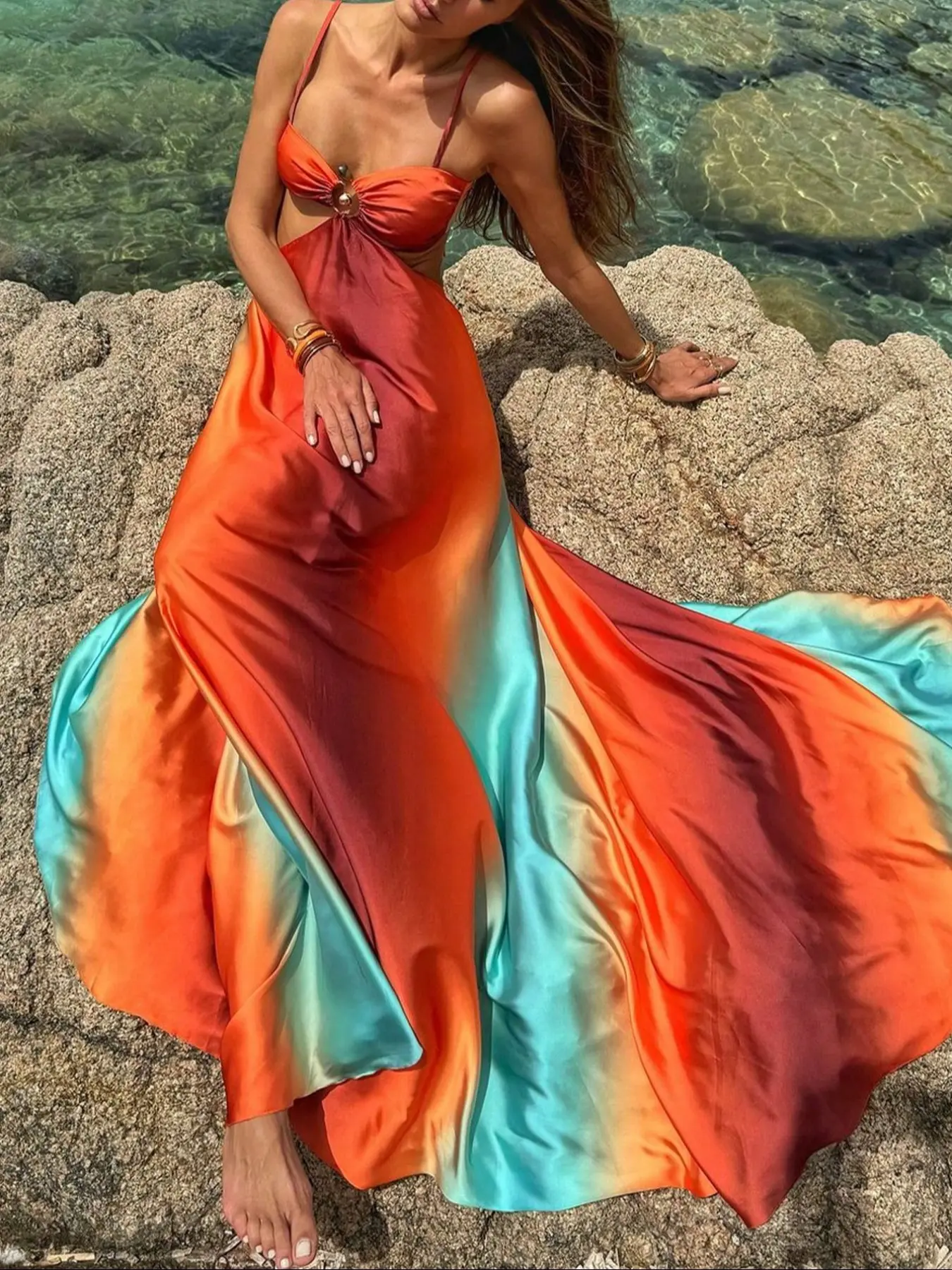 summer ombre maxi dress Eyelet Ombre Maxi | Vacation Ready Maxi Dresses  Boho Chic Styles