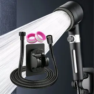 Handheld Shower Head Dual Turbine Wall Mounted, Wide Spray Range, Spa Experience, Easy Installation No Tools Required, Bathroom & Hotel Use, Wall Mounted Showerhead, Handheld Showerhead Set