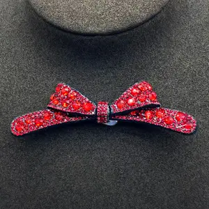 Rhinestone Bow Hand Sewn Embroidery Beaded Sequins Fabric Patch DIY Clothing Decoration Hat Bag Shoe Flower Patch