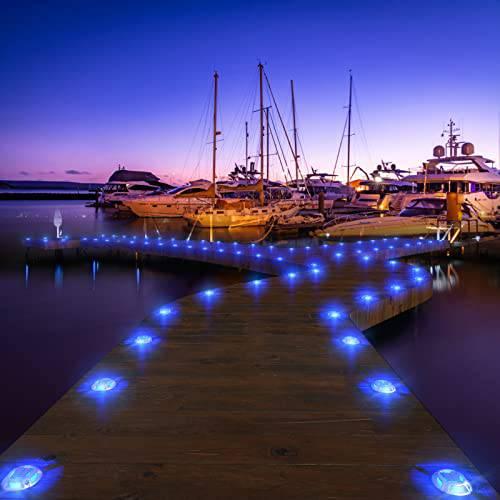 Quntis 12 Pack Solar Deck led light, Driveway Dock garden Stair Pathway Sidewalk Swimming Pool Lighting outdoor solar powered High Pressure Patio