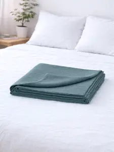 Harbor Blue 100% Flax Linen Flat Cover Sheet