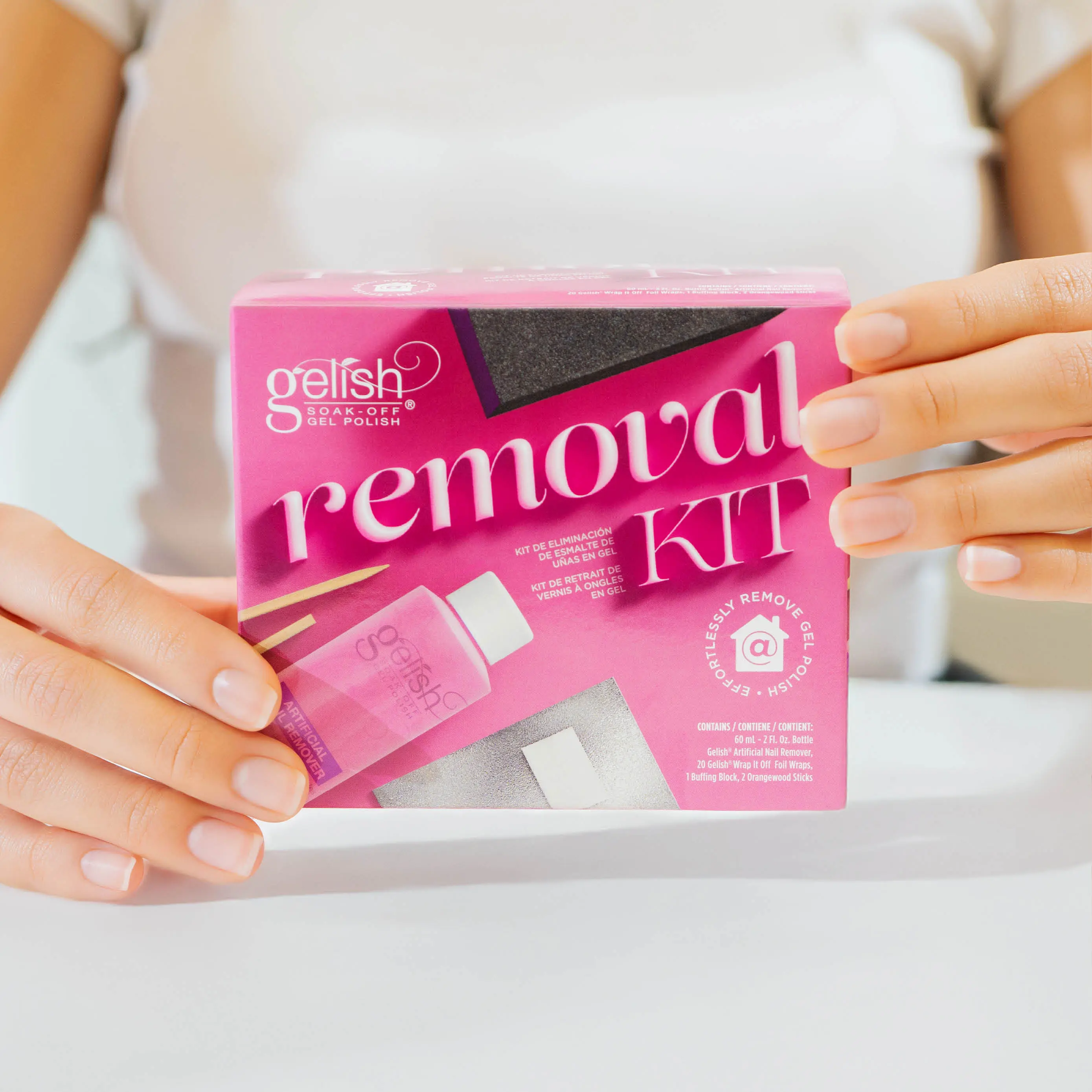 Gelish Removal Kit - Complete  Removal Set, Manicure Kit for Effortless Gel Removal, Quick & Easy Removal, Healthy Nails, 15-Minute Soak Off Solution.