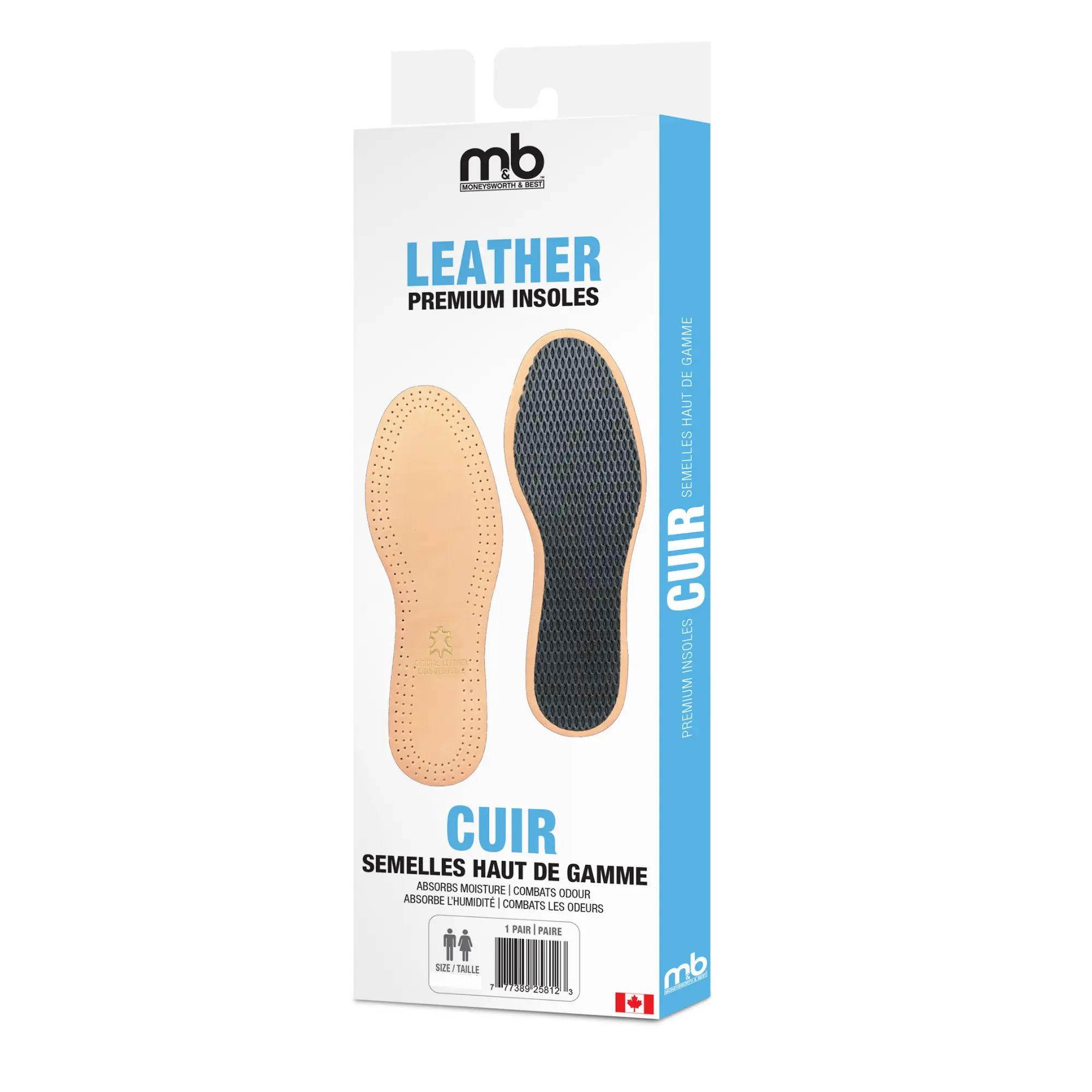 M&B Premium Leather Insole (Tan)