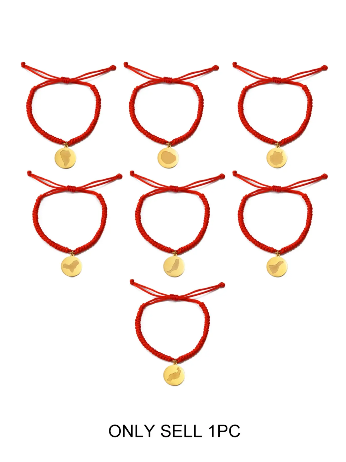 1Piece Spain Canary Islands Red Rope Bracelets Adjustable For Woman Girls Canarian Bangle Jewelry