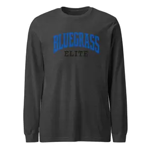 Women's Bluegrass Elite Collegiate Script Long Sleeve Tee - Classic Athletic Apparel, Ribbed Fabric Garment