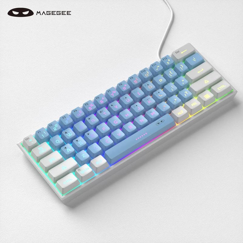 MageGee Mini 60% Membrane Gaming Keyboard, RGB Backlit 61-Key Ultra-Compact TS91 Mechanical-Feel Keyboard for Office and Gaming #TOP PICKS