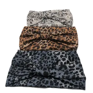 Boho Turban Hair Band - Comfy Stretchy & Breathable Headbands for Daily Use - Leopard Print Hair Accessories for Women