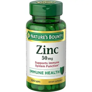 Nature’s Bounty Zinc 50mg | Immune System, Skin, & Antioxidant Health Support | Contributes to DNA Formation | Vegetarian, Non-GMO, Gluten Free | 100 Caplets, 1 Serving Per Day for Daily Health