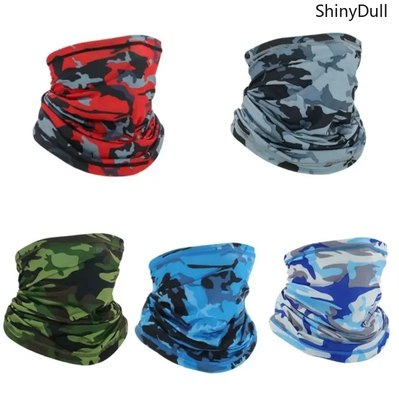 5-Pack Neck Gaiter Masks, Unisex Solid Color Ice Silk Bandana, Breathable Cooling Face Cover with UV Protection for Fishing & Hiking, Sweat‑Absorbing