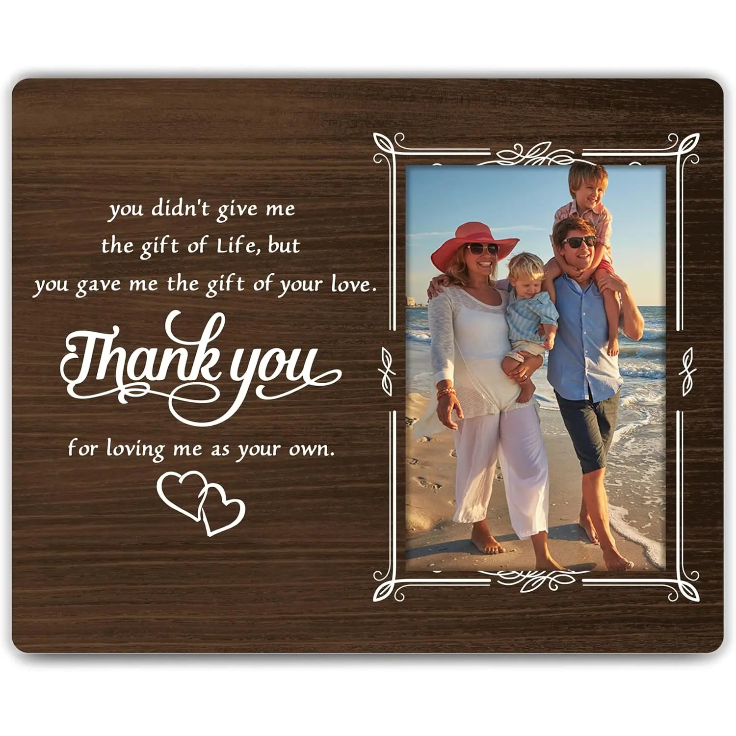 Thank You for Loving Me As Your Own Picture Frame-4"x6" Photo Frame-Gifts for Step Dad, Step Mom, Bonus Parents, Godparents-Favors for Birthday, Chirstmas, Father's Day, Mother's Day.(024)