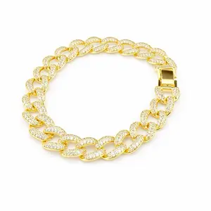 Gold Plated Bracelet with Zircon 7.5” for Women