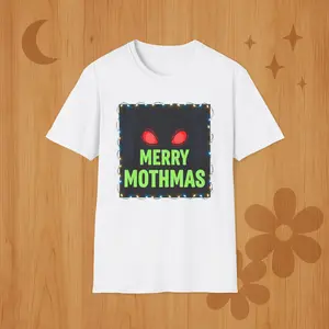 Merry Mothmas Mothman T-Shirt | Cryptid Christmas Holiday Tee