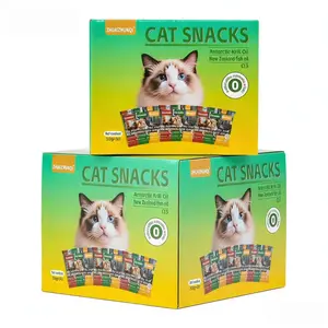 3-Flavor Cat Treat Pack – Lickable puree snacks, 30 packs total, 30g each, made without harmful additives.