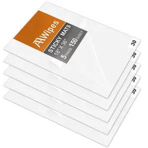 Cleanroom Sticky Floor Mats 18"X36" for Pharmaceuticals,Food Processing, Hospital, Lab, Biotechnology, Automotive, Construction, Health Care, Manufacturing, Semiconductor  (750 Sheets/25 Mats/5 Boxs/Case)