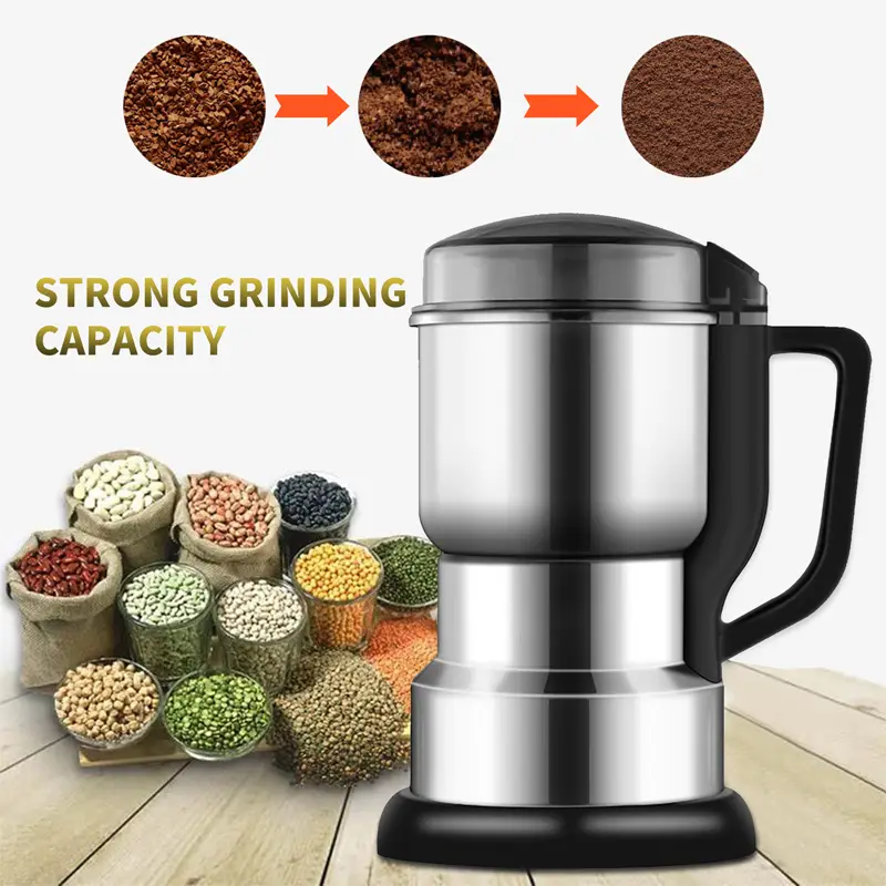 Electric Coffee Grinder Multifunctional Coffee Bean Spice Beans Vanilla Stainless Steel Mixer 300W High Power Crusher coffee grinder Electric Coffee