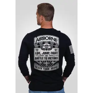Men's Long Sleeve - Airborne - Live, Jump, Fight