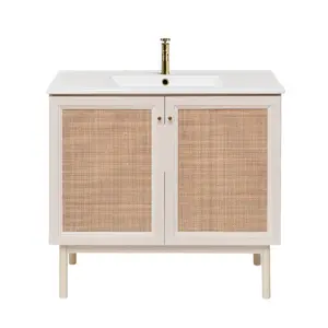 Classe 36" Freestanding Bathroom Vanity in White Oak with Sink Top