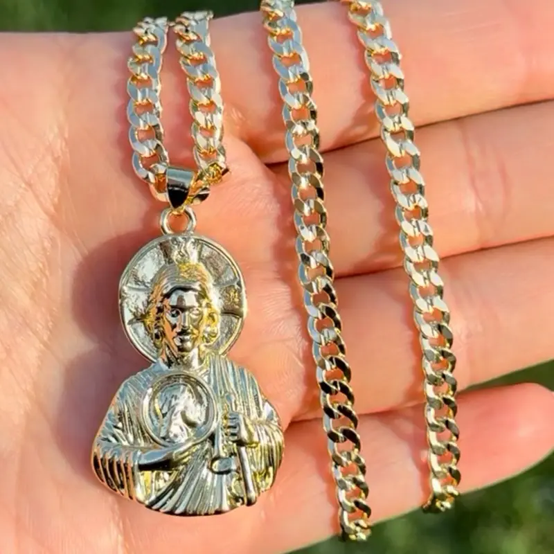 San Judas Tadeo Small Pendant Gold Plated