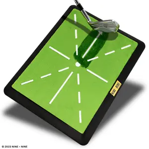 NINE + NINE Premium Golf Swing Detection Mat - Golf Training Mat - Golf Accessories for Men & Women - Divot Training Board & Training Aid for Indoor & Outdoor Practice - Durable Replaceable Sheets