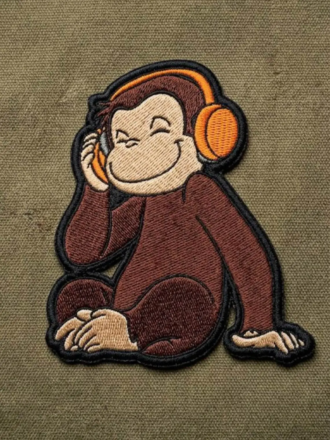 Monkey Embroidered Patch, Cute Monkey Iron On Badge, Animal Applique