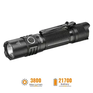 SOFIRN SP35T Tactical Flashlight 3800 Lumens Super Bright Pocket Flashlight Rechargeable EDC with Dual Switch IPX8 Water Resistance for Camping Hiking Emergency Patrol Rescuing
