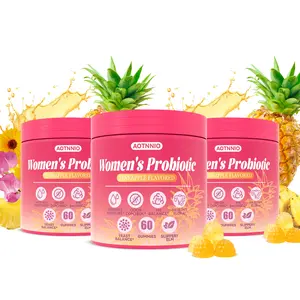 Feminine Probiotics Gummies, Slippery Elm and Prebiotics &Lactobacillus Probiotic Blend for Women's pH Balance,Pineapple Gummies
