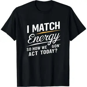 I MATCH Energy Cotton Men's T-Shirt Comfort Edition, 1 Piece, 100% Cotton T-Shirt Casual Round Neck graphic tees men gifts graphic tee dark humor graphic tees men's graphic tees white shirt cropped shirt men Streetwear Sleeve Crochet Fabric