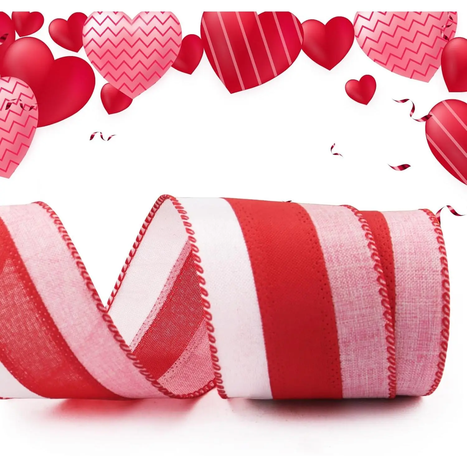 Valentine's Day Wedding Ribbons for Wreath Bows, 2.5