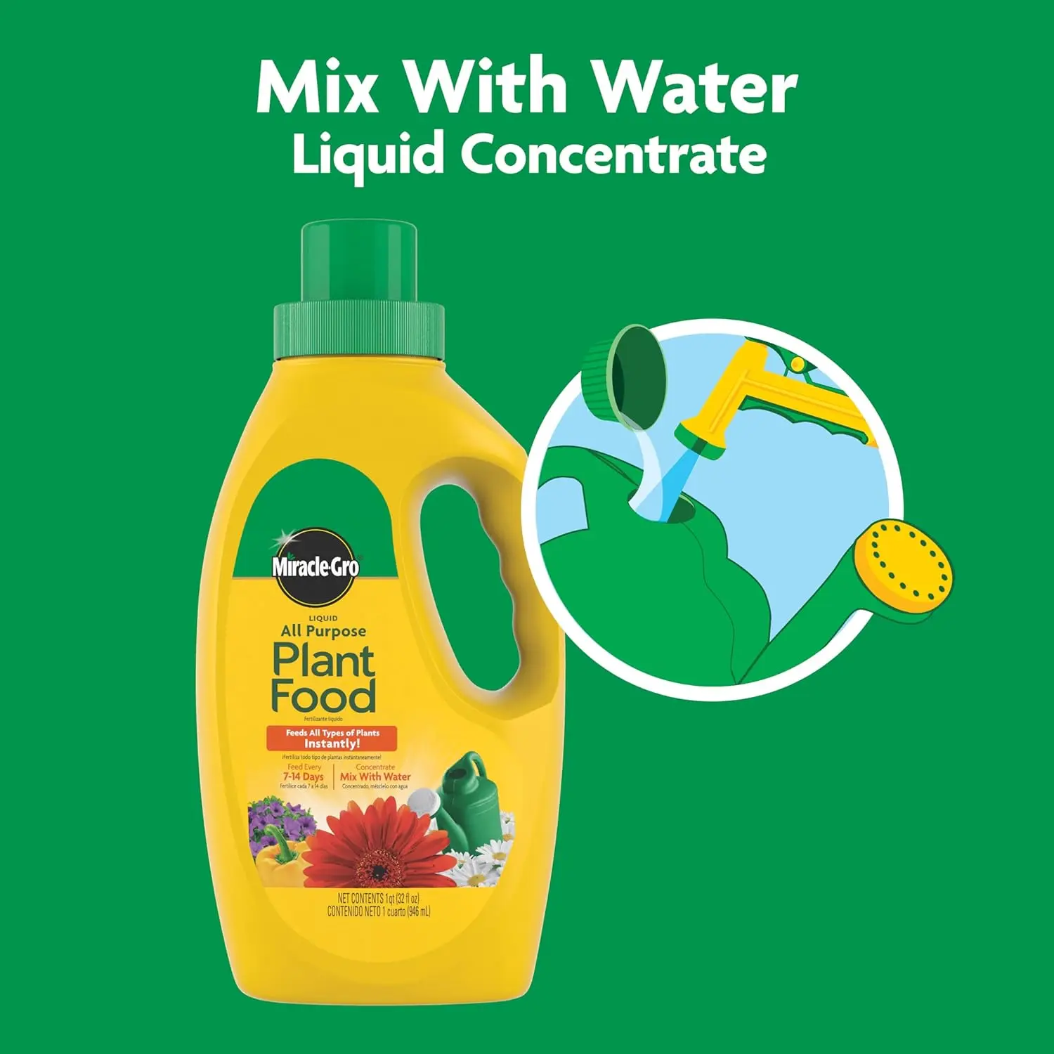 Liquid All Purpose Plant Food, Concentrate, 32 oz. | Feeds Plants Instantly, For All Plant Types, Flowers, Vegetables, Trees, Houseplants