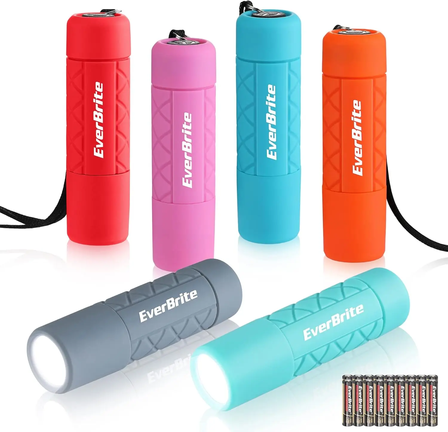 6-Pack Mini Flashlight Set, Small Multicolor Flashlights with Lanyard, 1W Led for Camping, Hiking, Emergencies, 18 AAA Batteries Included, Gift for Christmas Birthday AnniversaryGift..