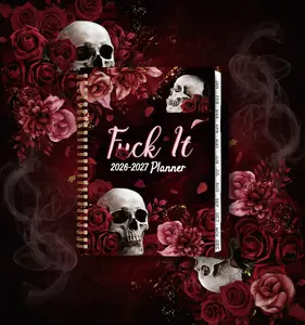 July 2026 – June 2027 Weekly & Monthly Planner — "Dark Romance" Style Notebook. Features a sturdy, durable hardcover binding and A5 format design; includes planning stickers. An ideal gift for the graduation season.