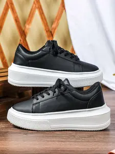 Men's New Fashion Casual Couple Sneakers, Comfortable Breathable Thick Sole Low Top Lace-Up Skate Shoes, Walking Shoes, Sports Shoes for All Seasons