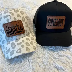 Somebody and Somebody's Problem Couple Hat, 2pcs High Quality Leather Path Trucker Cap, Couple Outdoor Accessories, Gift For Her Him