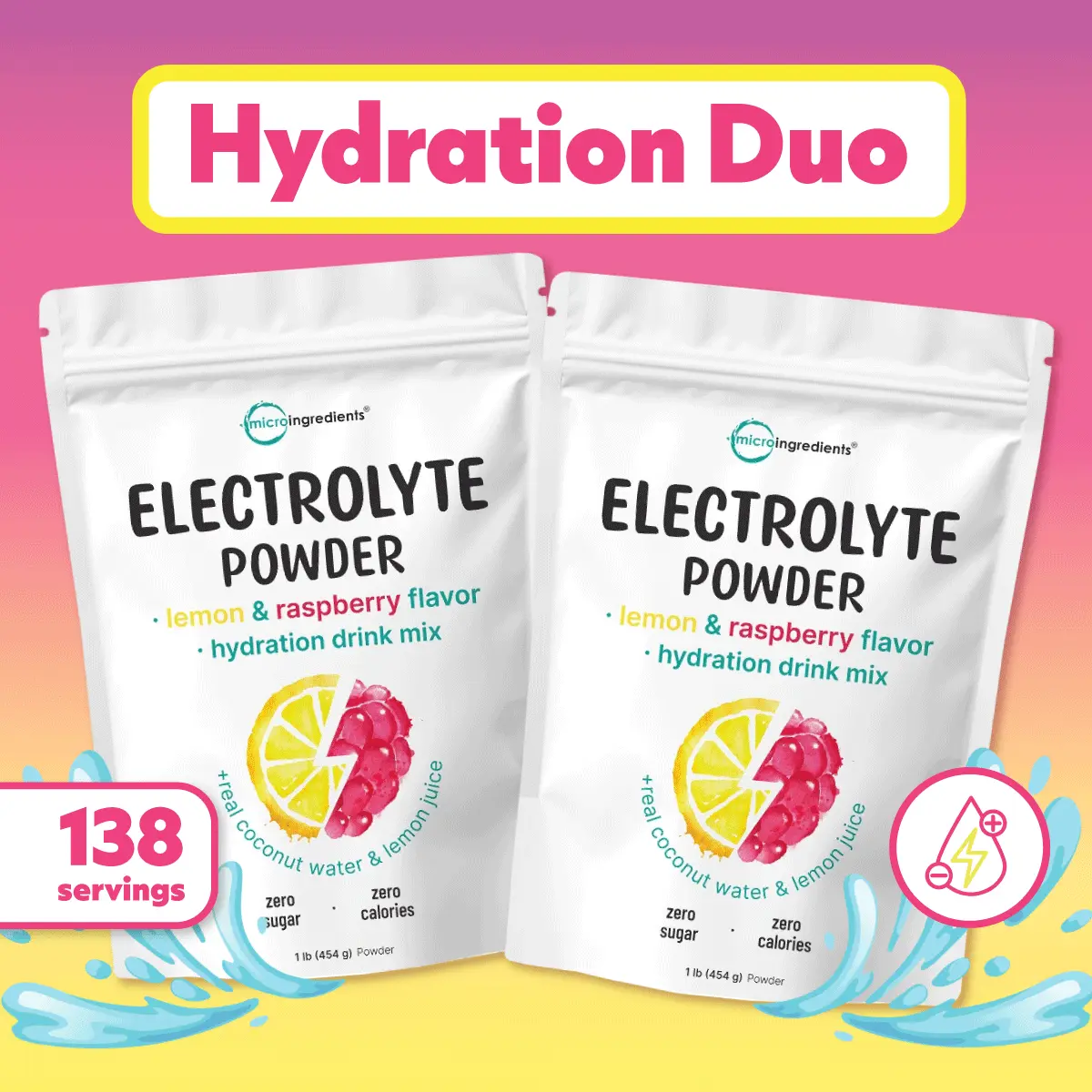 Micro Ingredients Hydration Duo Bundle: Electrolyte Powder, pack of 2 Healthcare Natural Micro Ingredients Hydration Duo Bundle: Electrolyte Powder, pack of 2 Healthcare Natural