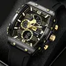 SMAEL Outdoor Sport Dual Display Alarm Digital Watch for Men, Quartz Analog Wristwatch with Chronograph, Tonneau Dial Water Resistant Watch with Silicone Band, Sports Digital Watch, Quartz Analog Watches