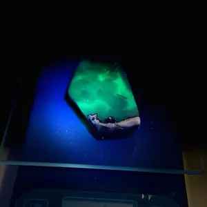 Volcano Agate Free Form UV Reactive - Green Color with Unique Patterns and Natural Features