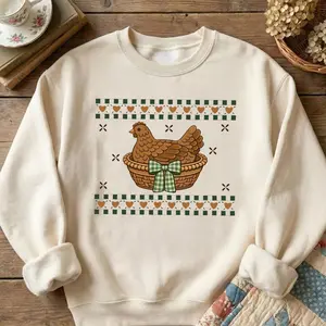 Vintage Hen Thrifted Shirt, Hen on Nest Sweatshirt, 90s Grandma Chicken Tshirt, Retro Farm Animal Cozy Nostalgia Shirt
