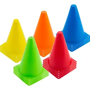 20 count 7 Inch Plastic Agility Cones for  - Mini Traffic Safety Construction Cones for Party, Drills, Basketball, Soccer - 5 Colors