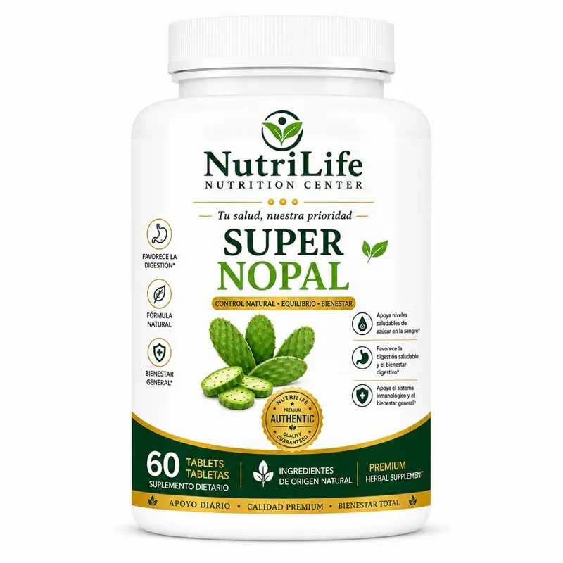 Super Nopal Advanced Support Edible Herbal Dietary Supplement Capsules - 60 Caps, Natural Soursop Formula Blood Sugar Supplement, Glucose & Digestive Health Support, No Artificial Flavors for Adults