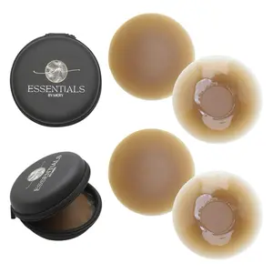 Essentials by Mery – Cocoa Glow Reusable Nipple Covers | Seamless Adhesive Pasties for Deep Skin Tones - (2 Pairs +1  Branded Pouch)