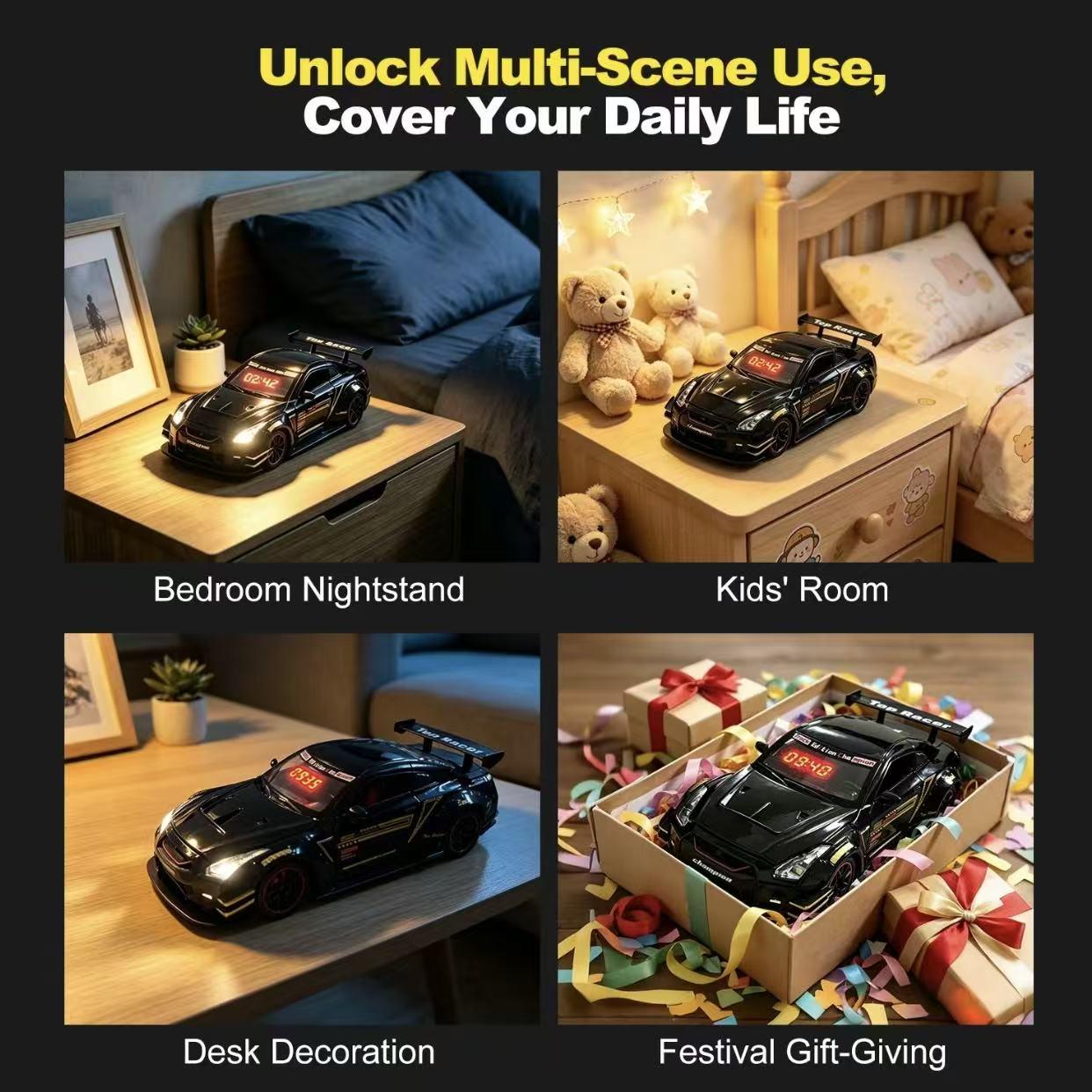 Sports Car Alarm Clock Hyper Car Alarm Clock,Spray Supercar with Engine Sound & Light EffectAlarm Clock, Sports Car Alarm Clock Ornament, Holiday Gift.