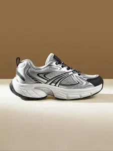 Women's Fashionable Patchwork Lace Up Platform Sneakers, Casual Comfortable Breathable Sports Running Shoes, All-match Round Toe Chunky Sneakers for Daily Wear
